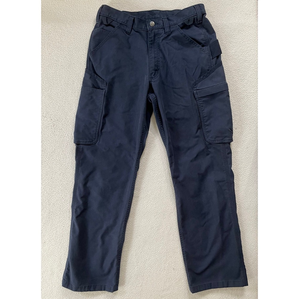 Carhartt Mens 31x32 Cargo Work Pants Navy Blue Rugged Flex 103904 NVY